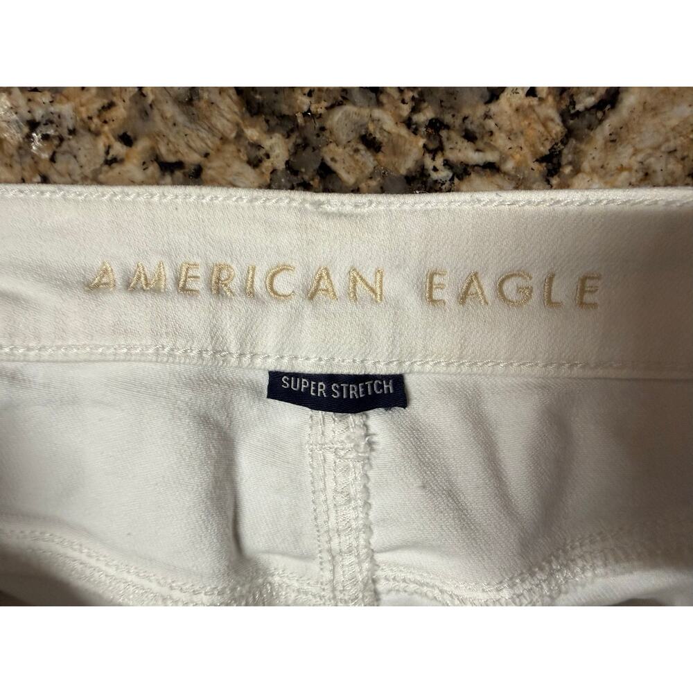 American Eagle White Jean Skirt Hi Rise Mini Size 4 - Picture 3 of 6